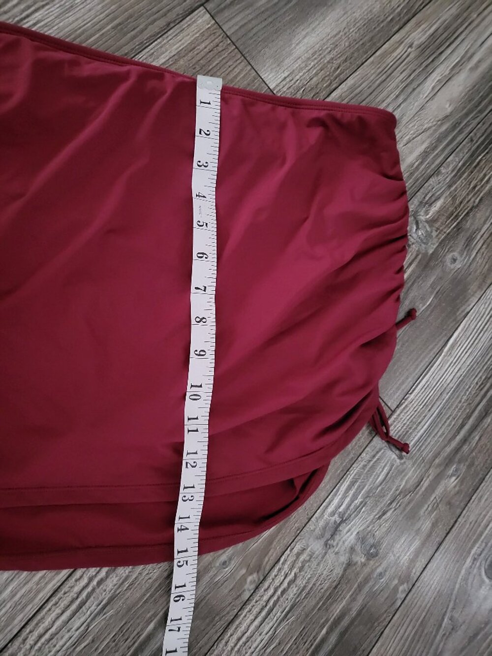 Maroon Ruched Swim Skirt Bikini Bottom 16 - Picture 4 of 10